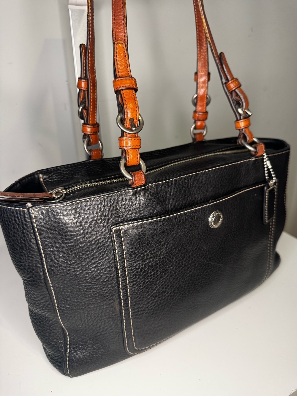 2007 COACH CHELSEA F10892 PEBBLED LEATHER TOTE - Picture 3 of 10